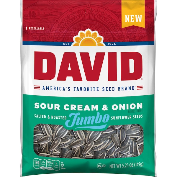 David David Sour Cream And Onion Sunflower Seeds, PK12 2620046466 - main